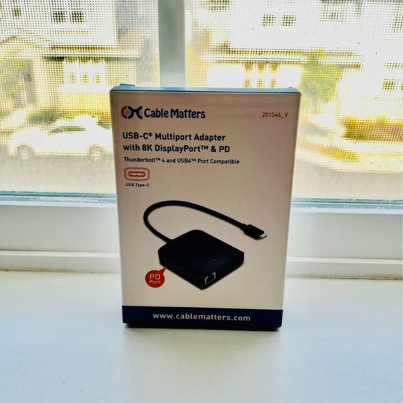 NEW Cable Matters USB-C Multiport Adapter with 8K DisplayPort & PD & Ethernet - Picture 1 of 1